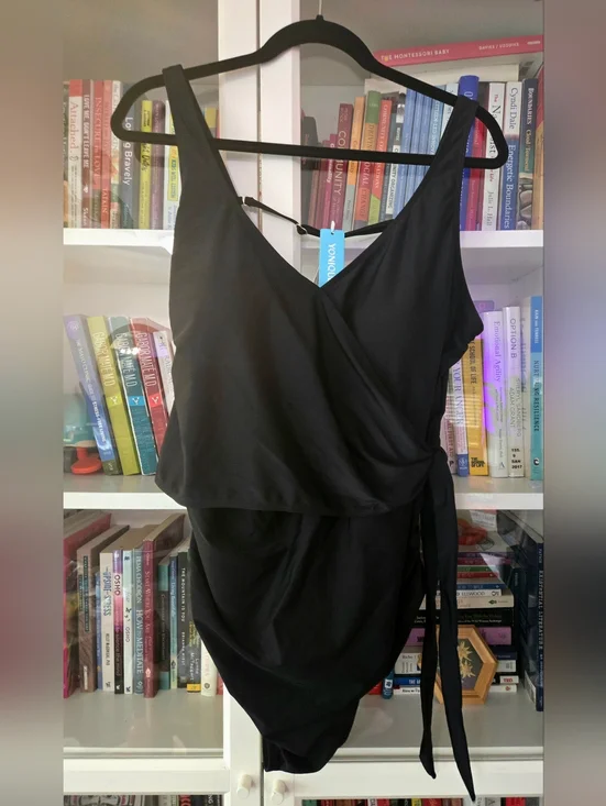 Yonique Wrap-Style One Piece Swimsuit with Tummy Control & Built In Bra - Picture 12 of 15